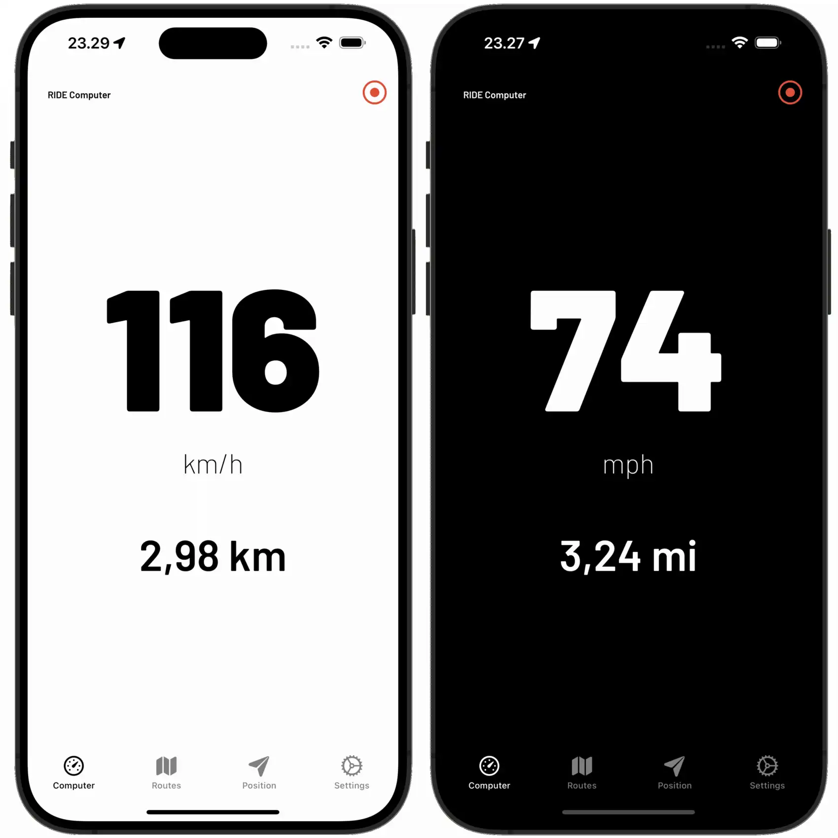 Clear speedometer view